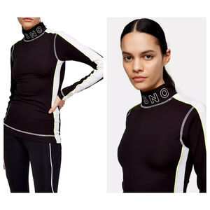 TOPSHOP SNO NWT Women's Jersey Base Layering Ski Black Top Size 6